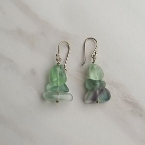 Fluorite green earrings